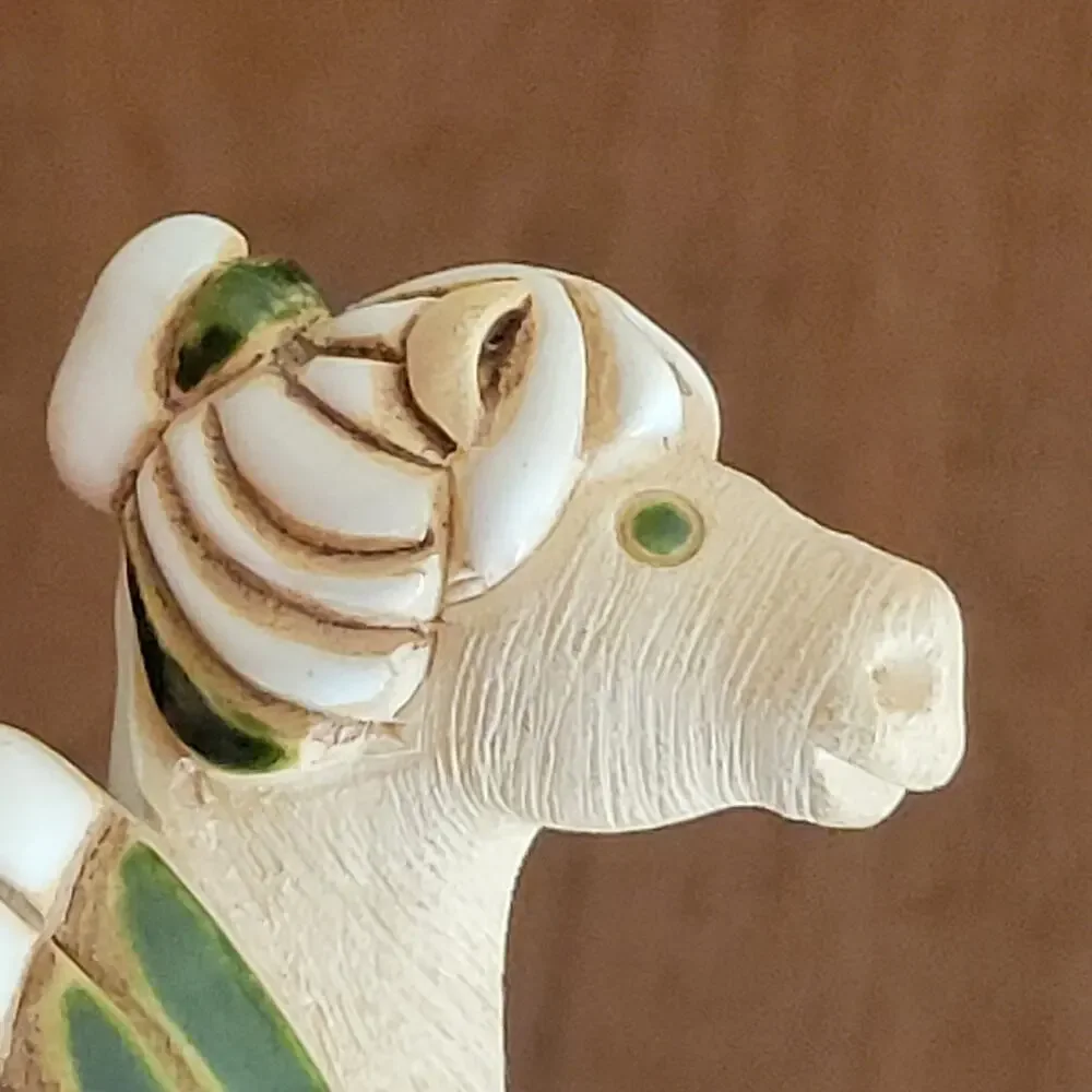 Vintage Artesania Rinconada Baby Pegasus Figure Uruguay Carved Signed